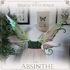 tragbare Feenflügel Absinthe für ein la fée verte Kostüm