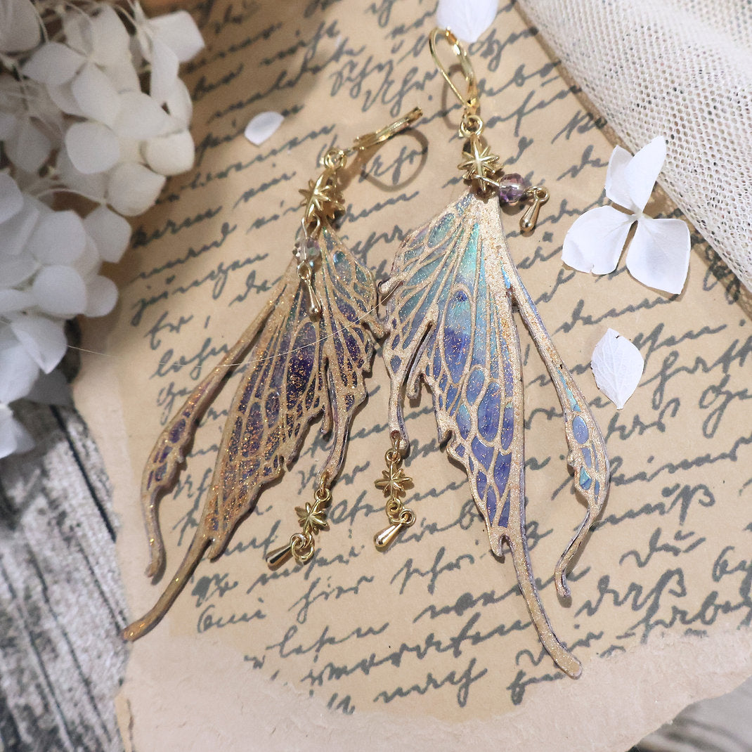 Celestial Fae Gold Drop Earrings
