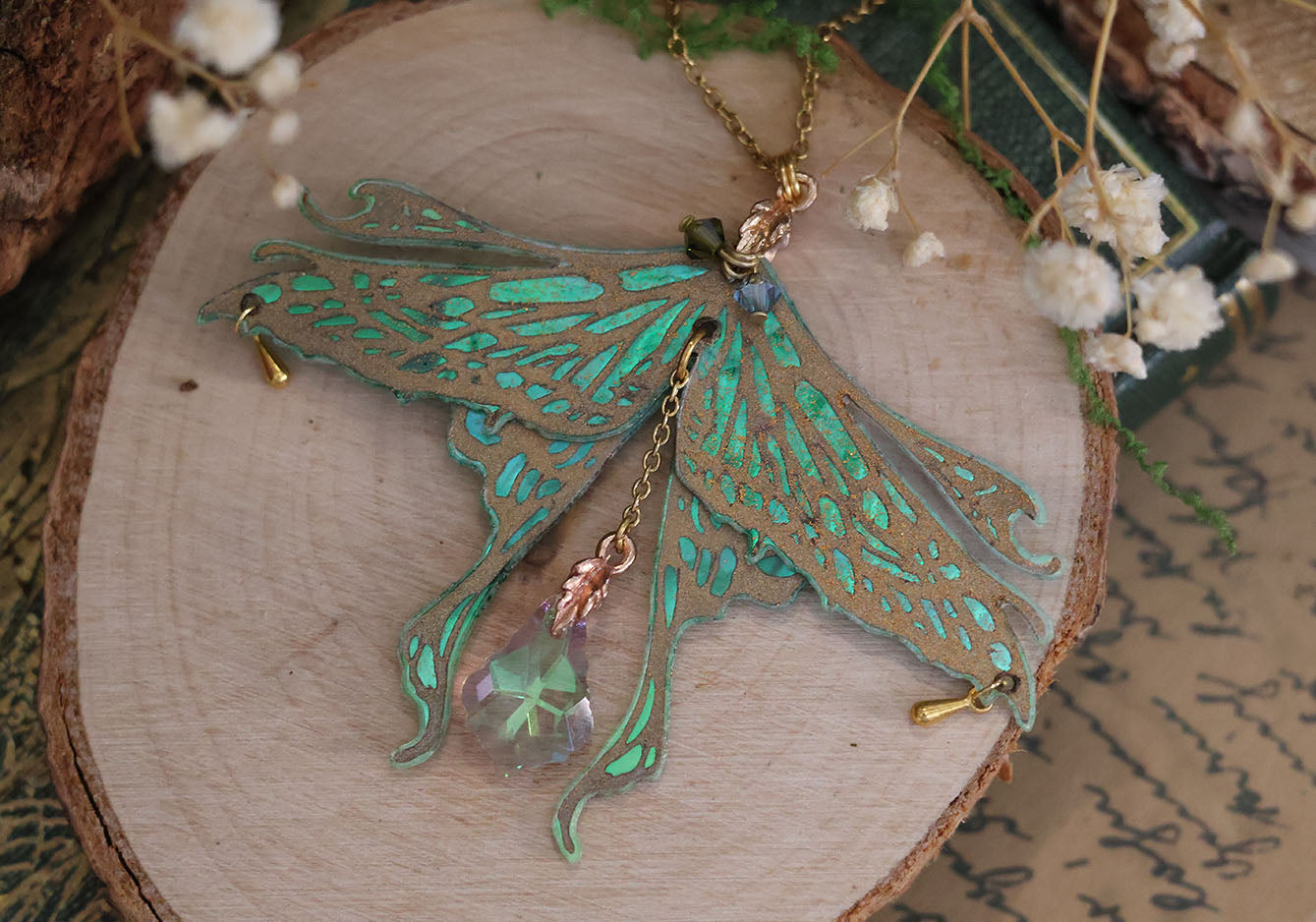 Necklace Woodland fae gold